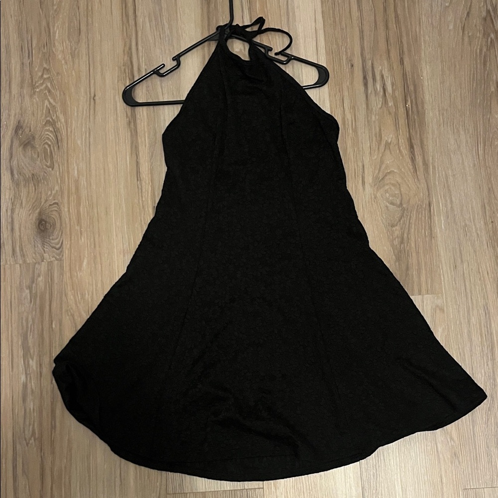 SO Knit Black Backless Halter Dress